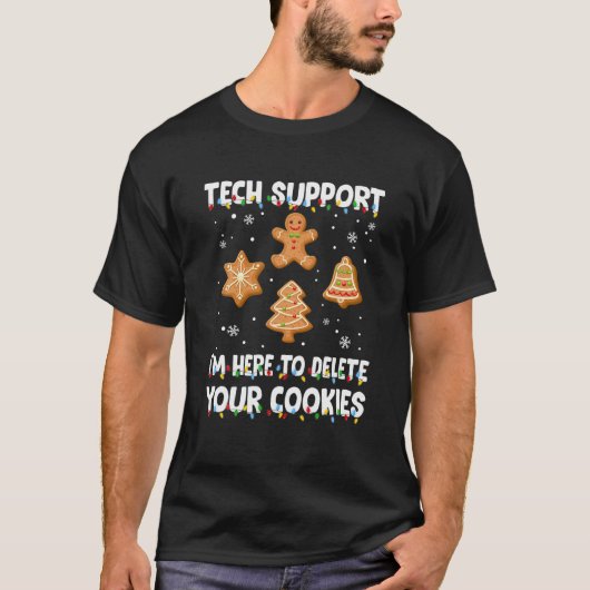 Koekjes Eater Computer Tech Support Joke-kerstmis T-shirt (Voorkant)