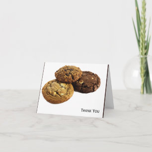 Koekjes en andere schadelijke desserts op wit bedankkaart