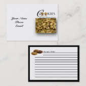 Koekjes en andere schadelijke desserts op wit visitekaartje (Voorkant / Achterkant)