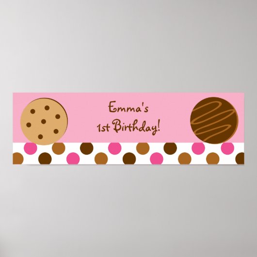 Koekjes en Baby shower-bannerbord Poster (Voorkant)