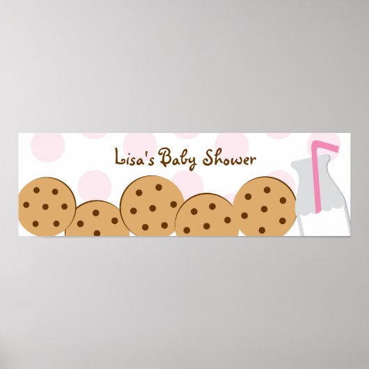 Koekjes en Baby shower-bannerbord Poster (Voorkant)