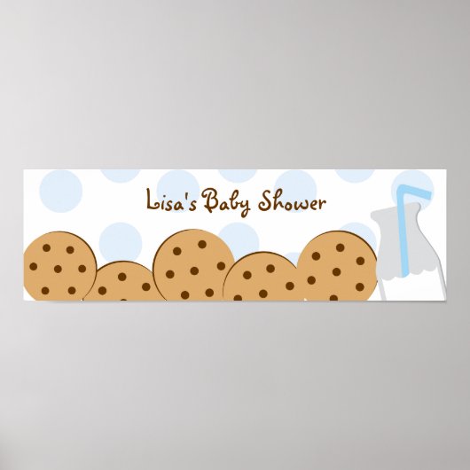 Koekjes en Baby shower-bannerbord Poster (Voorkant)
