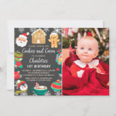 Koekjes en caca Kinder kerstfoto Kaart (Voorkant)