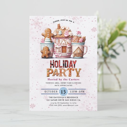 Koekjes en cacao-feestdag kaart (Staand voorkant)