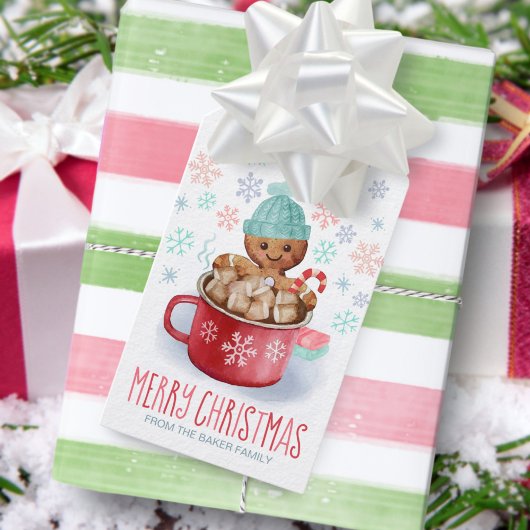 Koekjes en cacao Gingerbrood Kerst Cadeaulabel