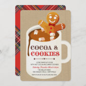 Koekjes en cacao Gingerbrood Man Uitnodiging (Voorkant / Achterkant)