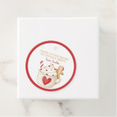 Koekjes en cacao Hete chocolade Rode Mok op zaterd Bedankjes Labels (In situ)