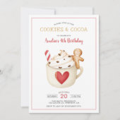 Koekjes en cacao Hete chocolade Rode Mok op zaterd Kaart (Voorkant)