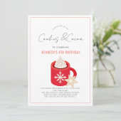 Koekjes en cacao Hete chocolade Rode Mok op zaterd Kaart (Staand voorkant)