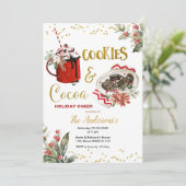 Koekjes en cacao Holiday Cheer Party Uitnodiging (Staand voorkant)