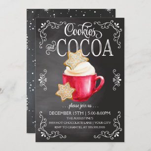 Koekjes en cacao - Hot Chocolate Invitation Kaart