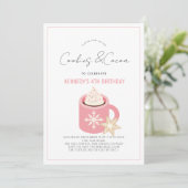 Koekjes en cacao Hot Chocolate Roze Mok Birthday Kaart (Staand voorkant)