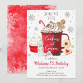 Koekjes en cacao Hot Cocaca Winter Birthday Kaart (Voorkant / Achterkant)
