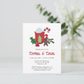 Koekjes en Cacao Kerst Vakantie Party Leuk Briefkaart (Staand voorkant)