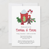 Koekjes en Cacao Kerst Vakantie Party Leuk Kaart (Voorkant)