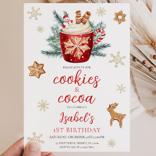Koekjes en Cacao Kerst Verjaardagsfeestje Kaart