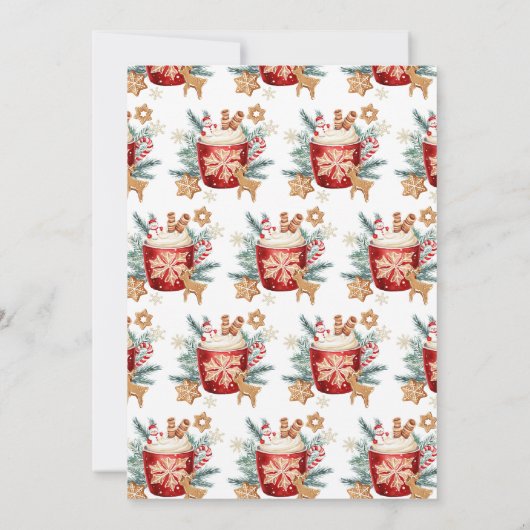 Koekjes en cacao kerstfeest kaart (Achterkant)