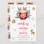 Koekjes en cacao kerstfeest kaart (Voorkant / Achterkant)