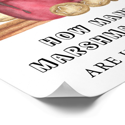 Koekjes en cacao Raad eens hoeveel MARSHMALLOWS Poster (Hoek)