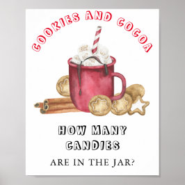Koekjes en cacao Raad eens hoeveel snoepjes Poster