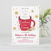 Koekjes en cacao Red Gold Winter Birthday Kaart (Staand voorkant)