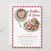 Koekjes en cacao rode kerstverjaardag kaart (Voorkant)