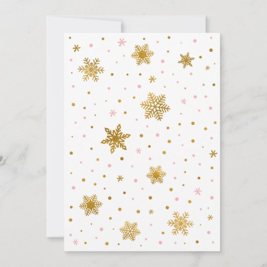 Koekjes en cacao roze gouden winterverjaardag kaart (Achterkant)
