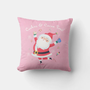 Koekjes en cacao Schattige Santa Pink Sierkussen