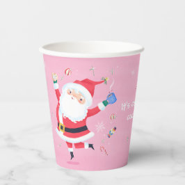 Koekjes en cacao Schattigee Santa Pink Paper Cups Papieren Bekers