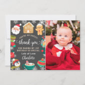 Koekjes en Cacao Sneeuw Kerst Verjaardag Foto Bedankkaart (Voorkant)