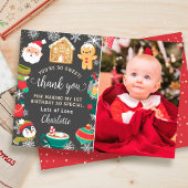 Koekjes en cacao Sneeuwkerstfeestdag Foto Bedankkaart