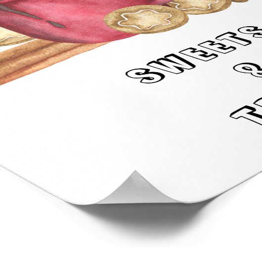 Koekjes en cacao - snoep en traktaties baby shower poster (Hoek)