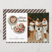 Koekjes en cacao Waarschuwing Wensen Kerstfoto Feestdagenkaart (Voorkant / Achterkant)