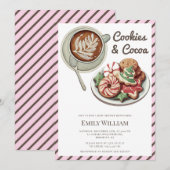 Koekjes en cacao Warm Pastel Roze Baby shower Kaart (Voorkant / Achterkant)