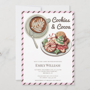 Koekjes en cacao Warm Pastel Roze Baby shower Kaart