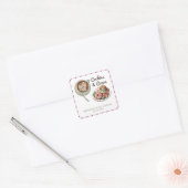Koekjes en cacao Warm Pastel Roze Baby shower Vierkante Sticker (Envelop)