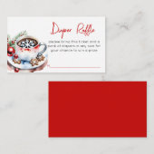 Koekjes en cacao winter Kerstmis luier verloting Informatiekaartje (Voorkant / Achterkant)