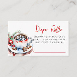 Koekjes en cacao winter Kerstmis luier verloting Informatiekaartje
