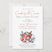 Koekjes en cacao winter vrijgezellenfeest theefees kaart (Voorkant)