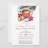 Koekjes en cacao winter vrijgezellenfeest theefees kaart (Voorkant)