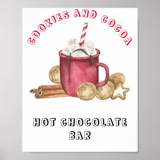 Koekjes en cacaobaby shower Heet chocoladebar Poster (Voorkant)