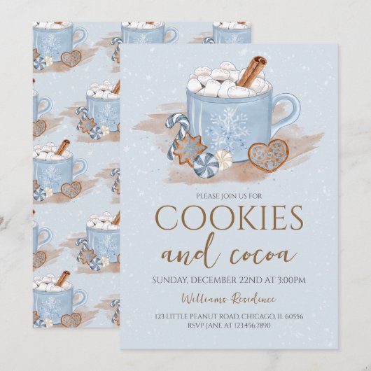 Koekjes- en cacaofeestdag kaart (Voorkant / Achterkant)