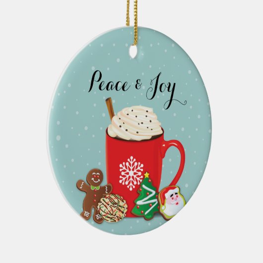 Koekjes en cacaofeestdagen keramisch ornament (Rechts)