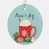 Koekjes en cacaofeestdagen keramisch ornament (Links)