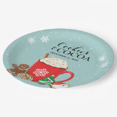 Koekjes en cacaofeestdagen papieren bordje (Gekanteld)