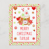 Koekjes en cacaogroene kerst feestdagenkaart (Voorkant)