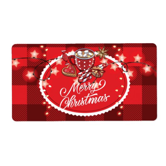 Koekjes en cacaokerst etiket (Voorkant)