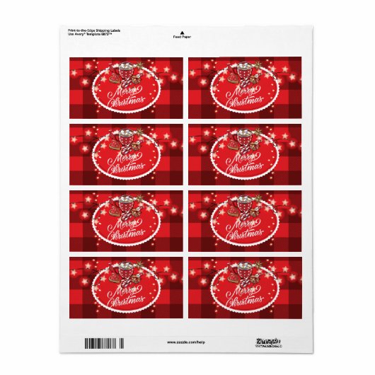 Koekjes en cacaokerst etiket (Full Sheet)