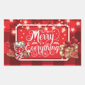 Koekjes en cacaokerst rechthoekige sticker (Voorkant)