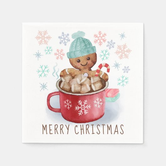 Koekjes en cacaokerst servet (Voorkant)